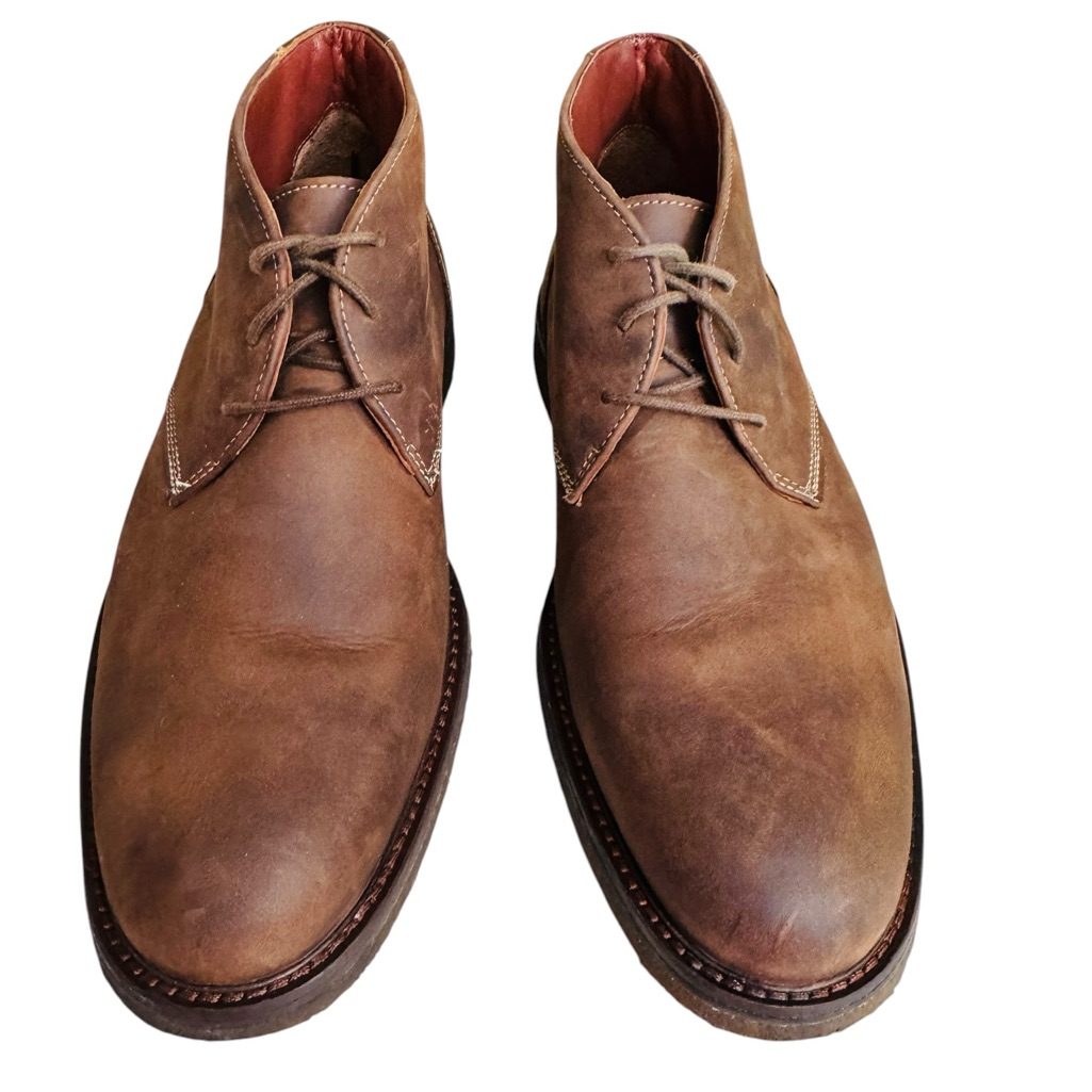 Johnston & Murphy Mens 9m Brown Leather Chukka Boots Crepe Sole